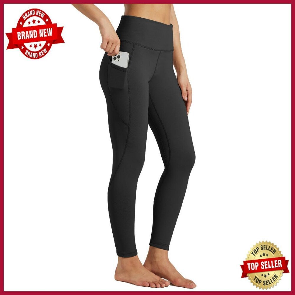 Fleece Lined Thermal Leggings with Pockets High Waisted Yoga Running